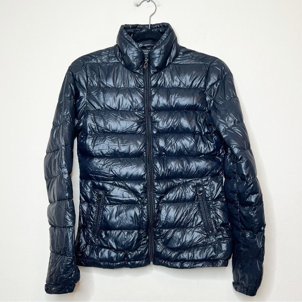 Maison Scotch & Soda Black Puffy Coat Full Zip Size Small